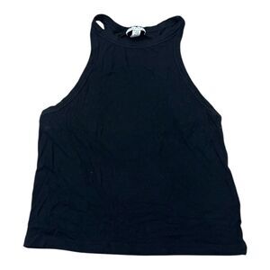 Topshop Black Ribbed Tank Top 10